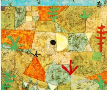 südlicher Gärten Expressionismus Bauhaus Surrealismus Paul Klee texturierte Ölgemälde
